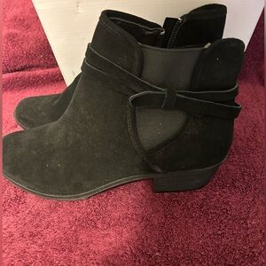 Isaac Mizrahi Live! Chelsea black suede boots